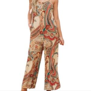 NWT Vibrant Paisley Jumpsuit in Multicolor
